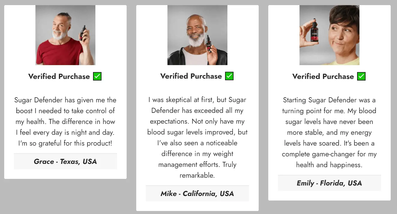 Sugar Defender customer reviews